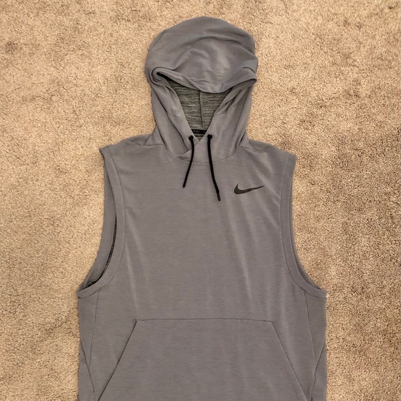 grey nike sleeveless hoodie